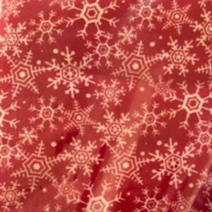 NWT 2 Yards Red Snowflake Flannel Fabric